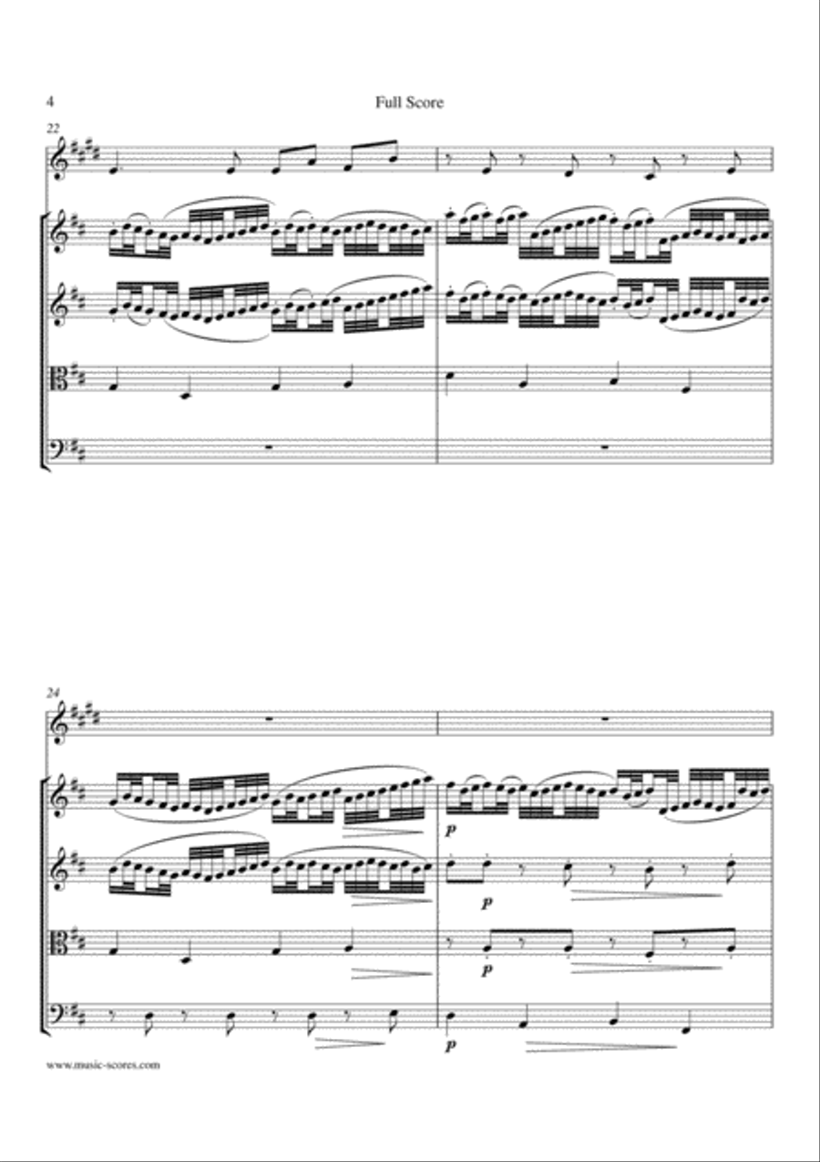 Pachelbel's Canon - String Quartet and Trumpet Chamber Orchestra scores gallery preview page 4
