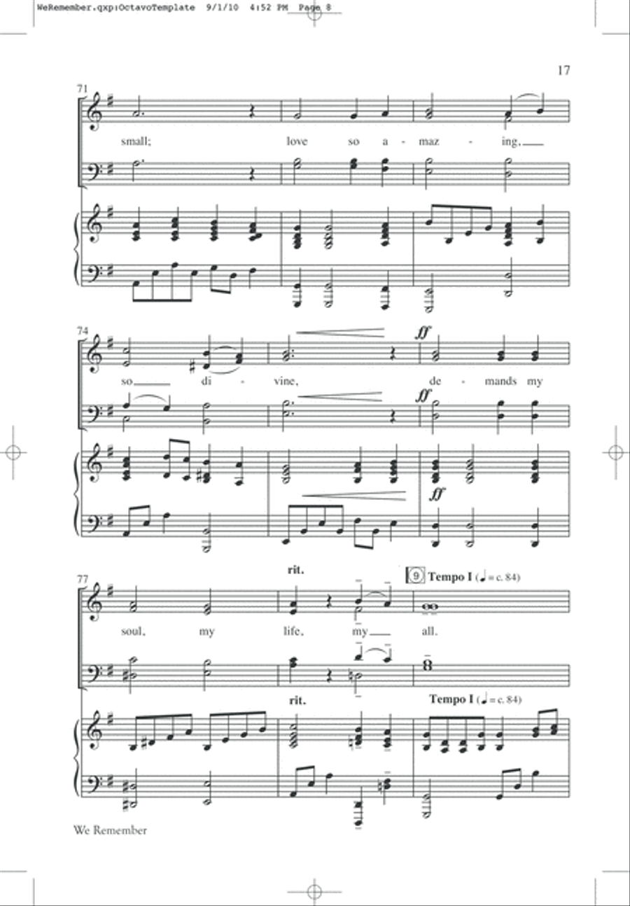 We Remember Calvary (SATB) 4-Part scores gallery preview page 19