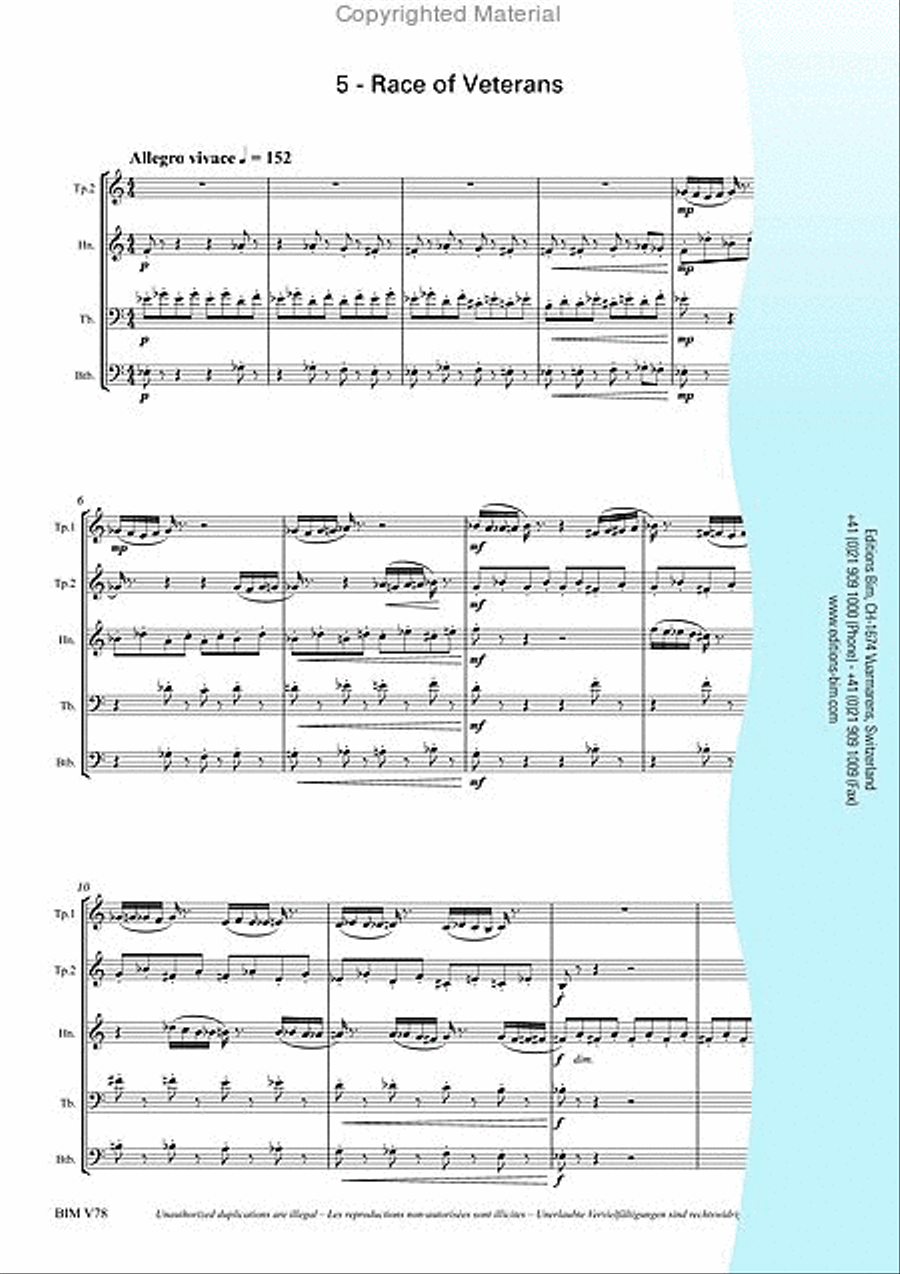 Songs of War and Loss Brass Quintet scores gallery preview page 12
