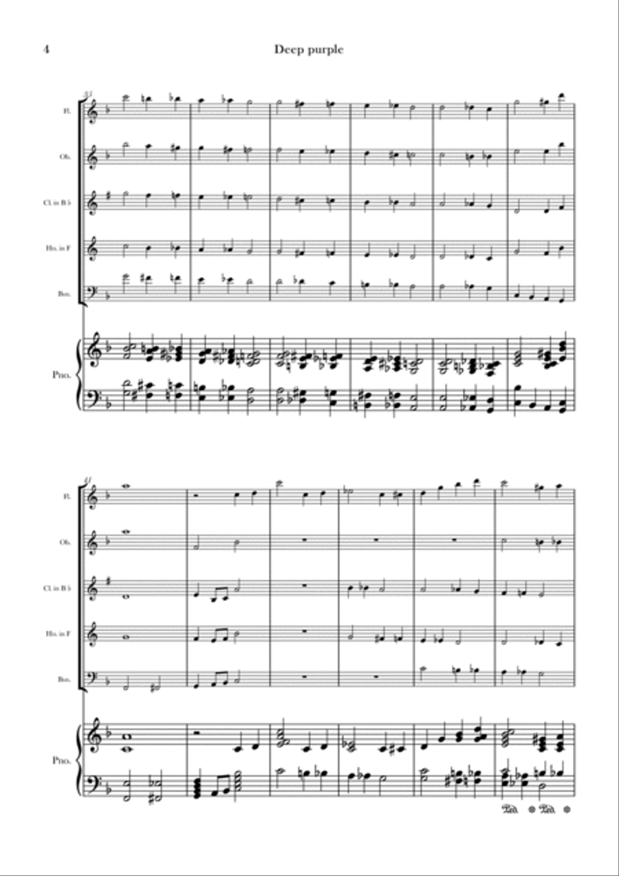 Deep Purple Deep Purple Woodwind Quintet scores gallery preview page 4