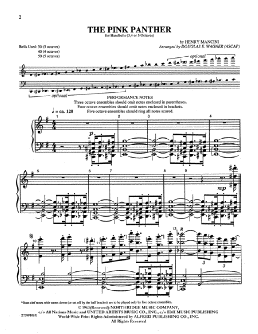 The Pink Panther The Pink Panther Handbell Choir scores gallery preview page 2