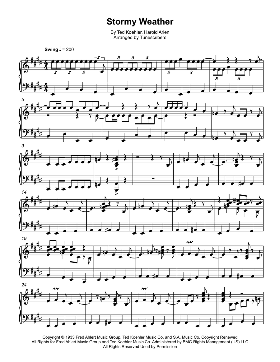 Stormy Weather Stormy Weather Voice scores gallery preview page 1