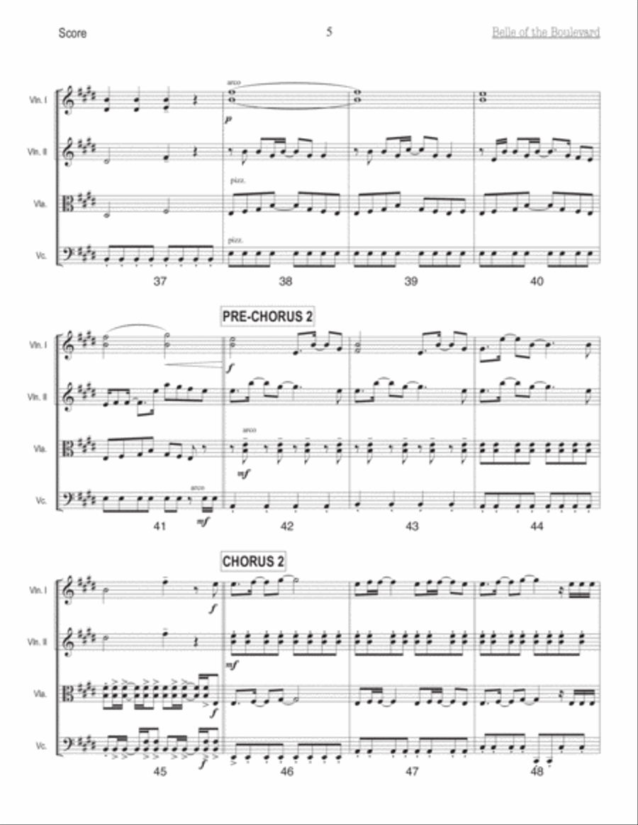 Belle Of The Boulevard Belle Of The Boulevard String Quartet scores gallery preview page 5