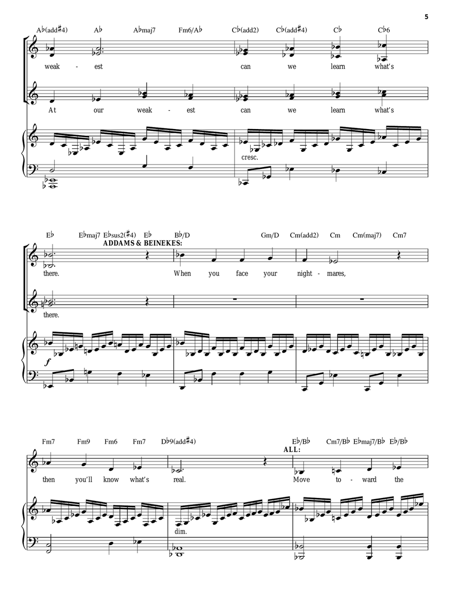 Move Toward The Darkness Piano, Vocal, Guitar scores gallery preview page 5