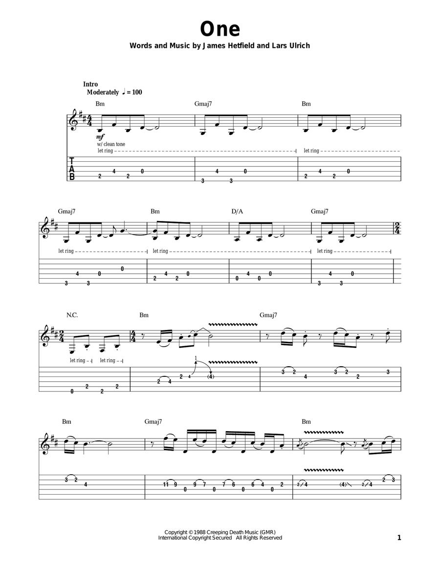 One Acoustic Guitar scores gallery preview page 1