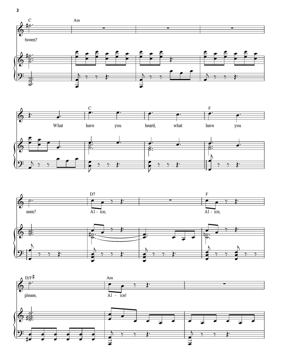Alice Reprise #4 Alice Reprise #4 Piano, Vocal, Guitar scores gallery preview page 2