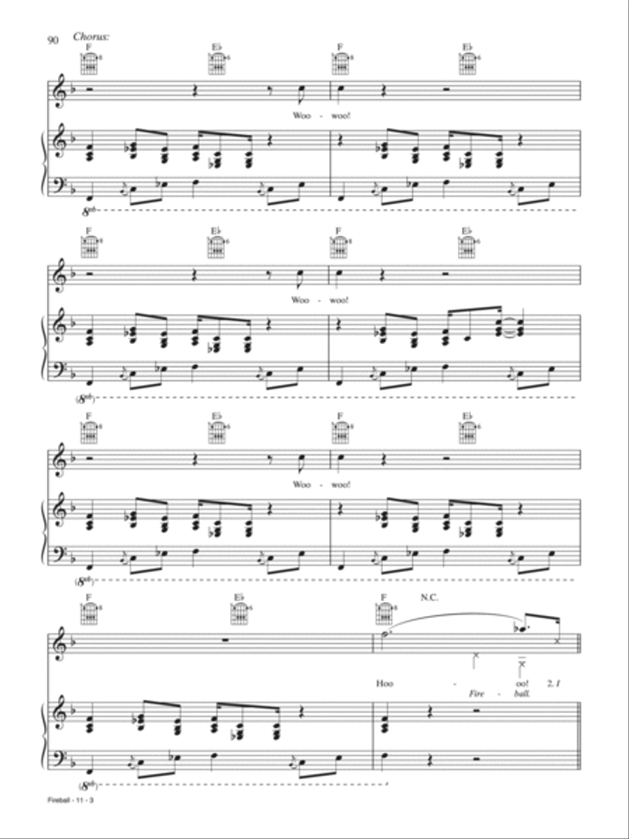 Fireball Piano, Vocal, Guitar scores gallery preview page 3