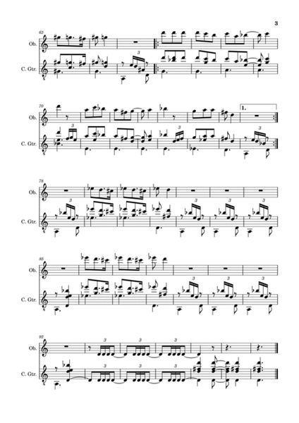 Spanish Popular Song - Anda Jaleo. Arrangement for Oboe and Classical Guitar. Score and Parts image number null