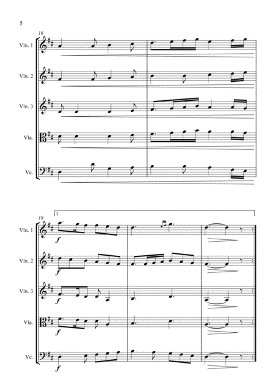 Good King Wenceslas - for String Quartet String Quartet scores gallery preview page 6