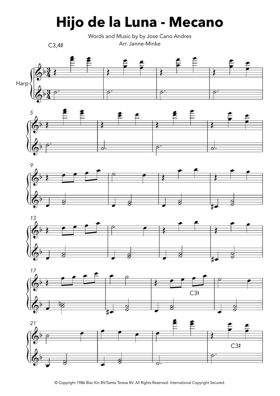 Hijo De La Luna Harp scores gallery preview page 2