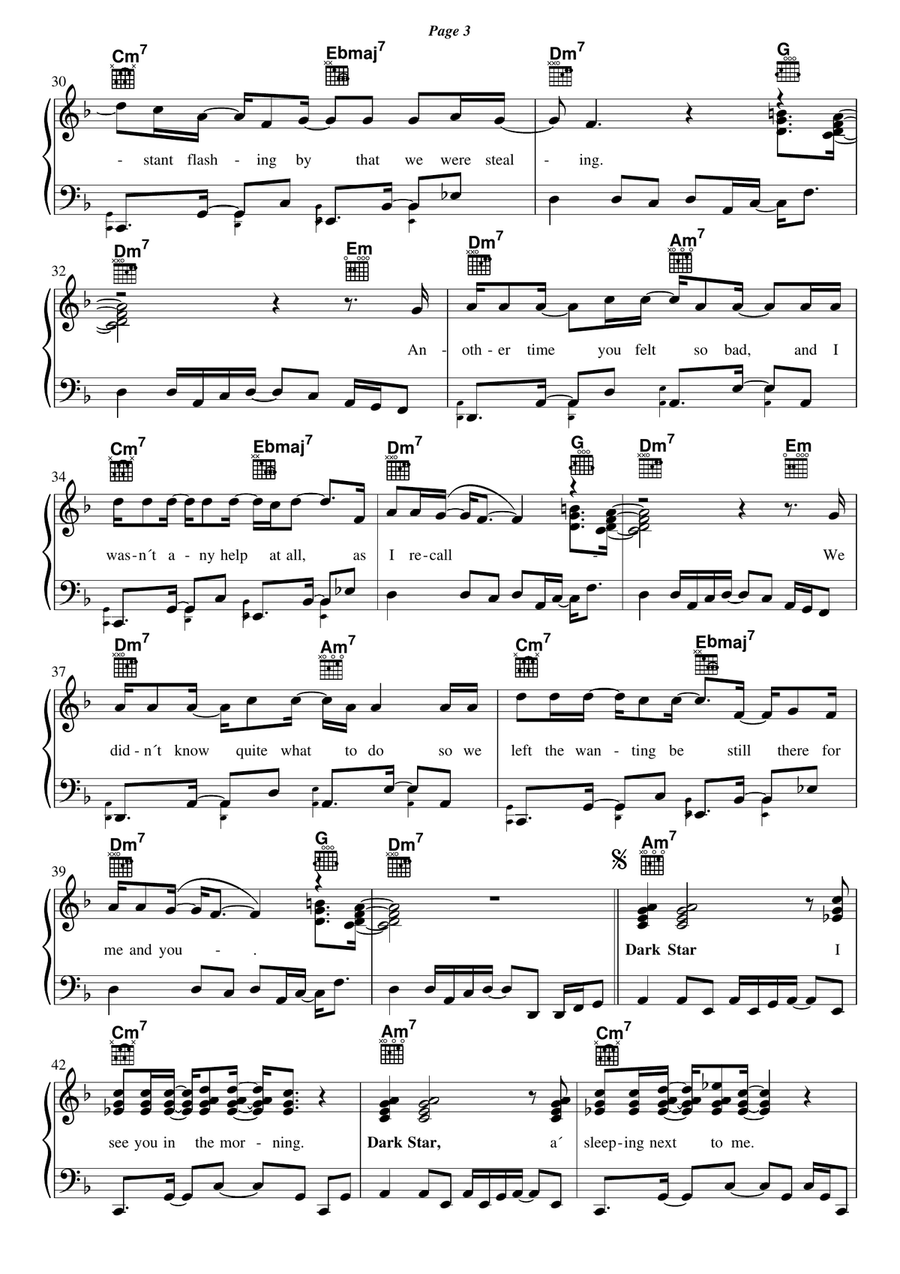 Dark Star Piano, Vocal, Guitar scores gallery preview page 3