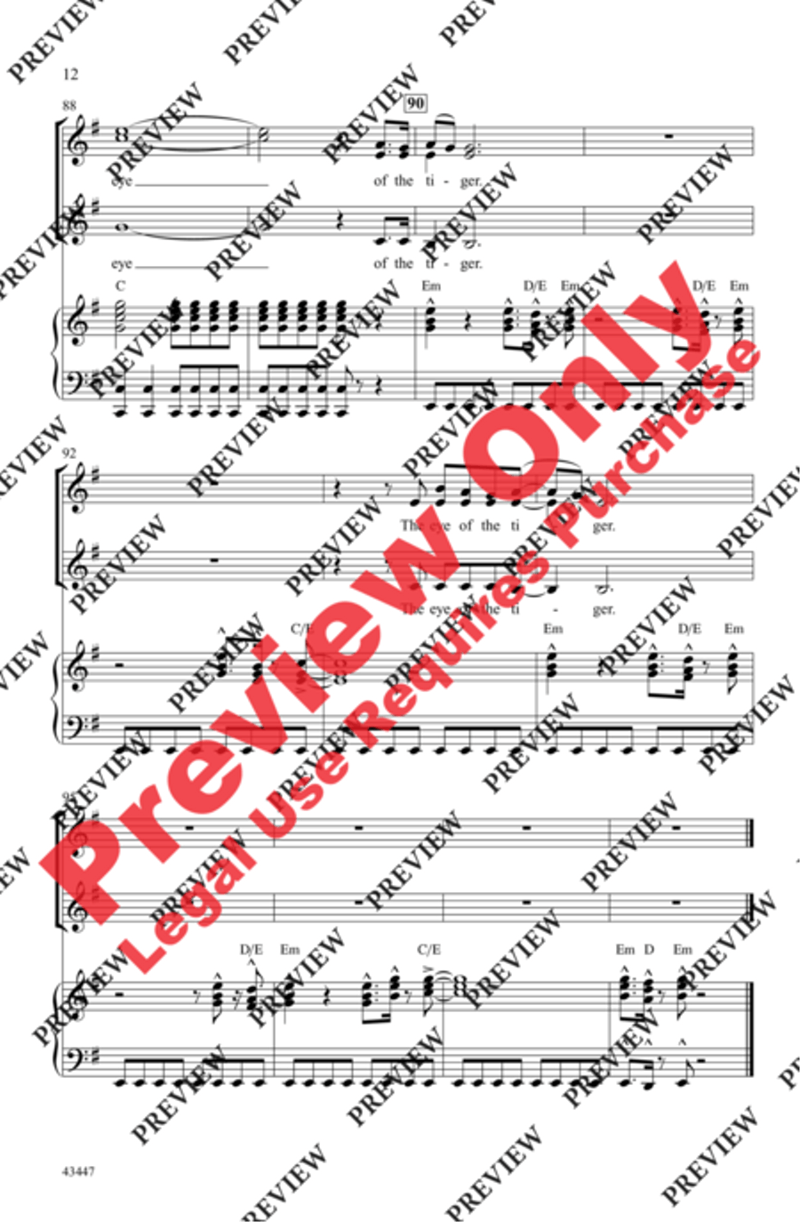 Eye of the Tiger Women's Choir scores gallery preview page 12