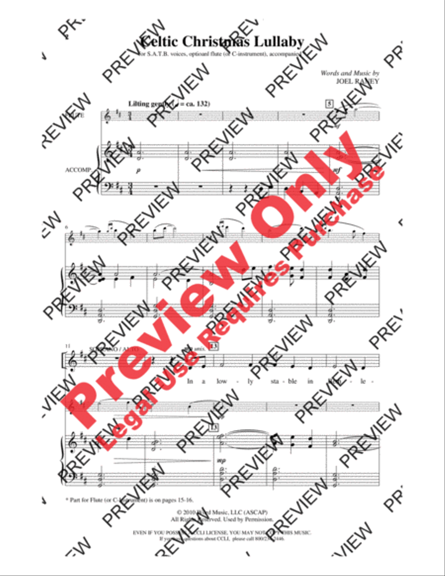 Celtic Christmas Lullaby 4-Part scores gallery preview page 2