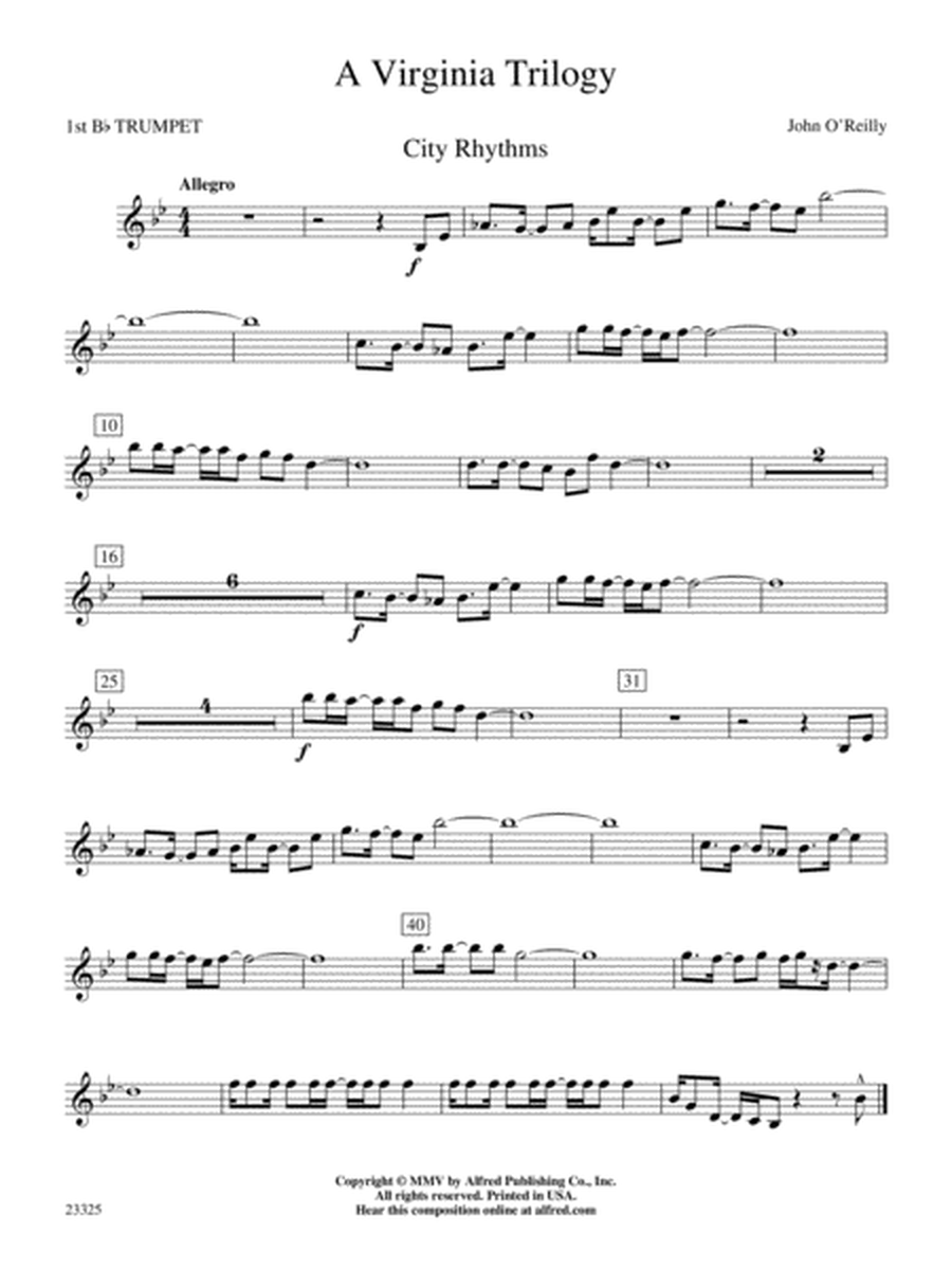 A Virginia Trilogy: 1st B-flat Trumpet