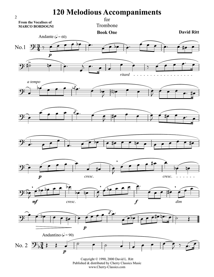Melodious Accompaniments from Bordogni Rochut for etudes 1 20 for Trombone Trombone Solo Digital Sheet Music Sheet Music Plus
