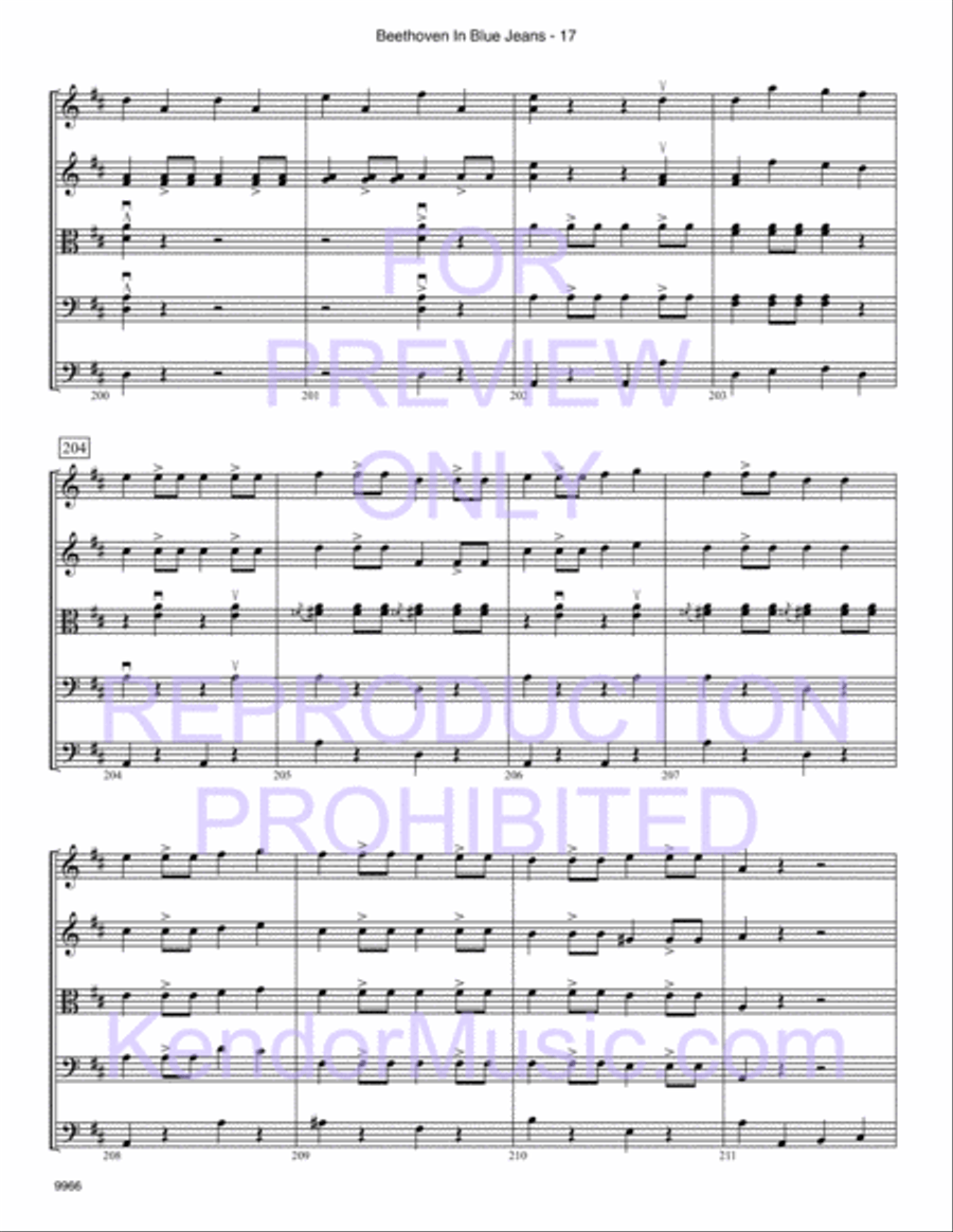 Beethoven In Blue Jeans String Orchestra scores gallery preview page 19
