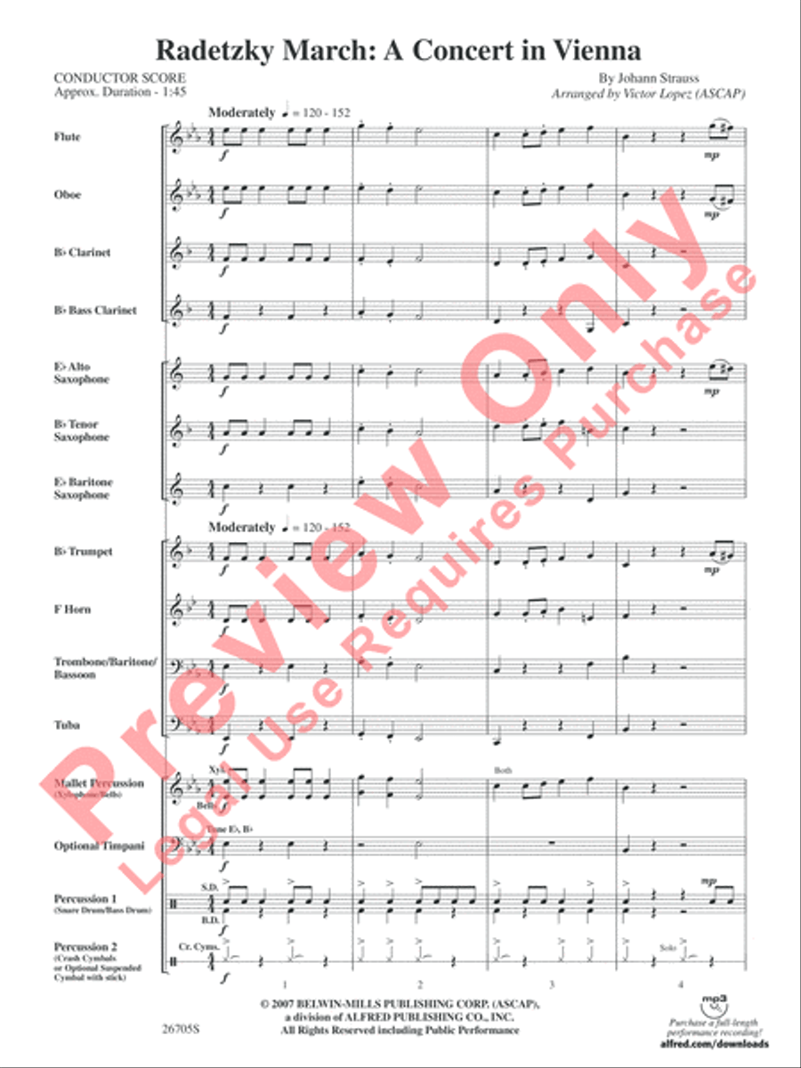 Radetzky March: A Concert in Vienna Concert Band scores gallery preview page 4