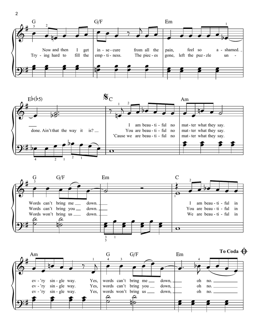 Beautiful Easy Piano scores gallery preview page 2