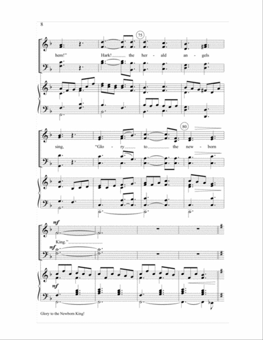 Glory to the Newborn King! 4-Part scores gallery preview page 8