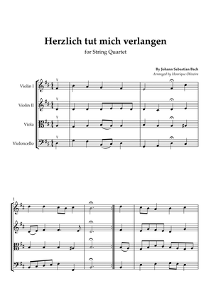 Bach's Choral - "Herzlich tut mich verlangen" (String Quartet)
