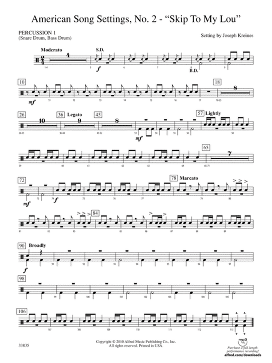 American Song Settings, No. 2: 1st Percussion
