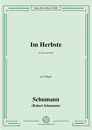 Schumann-Im Herbste,in D Major,for Voice and Piano