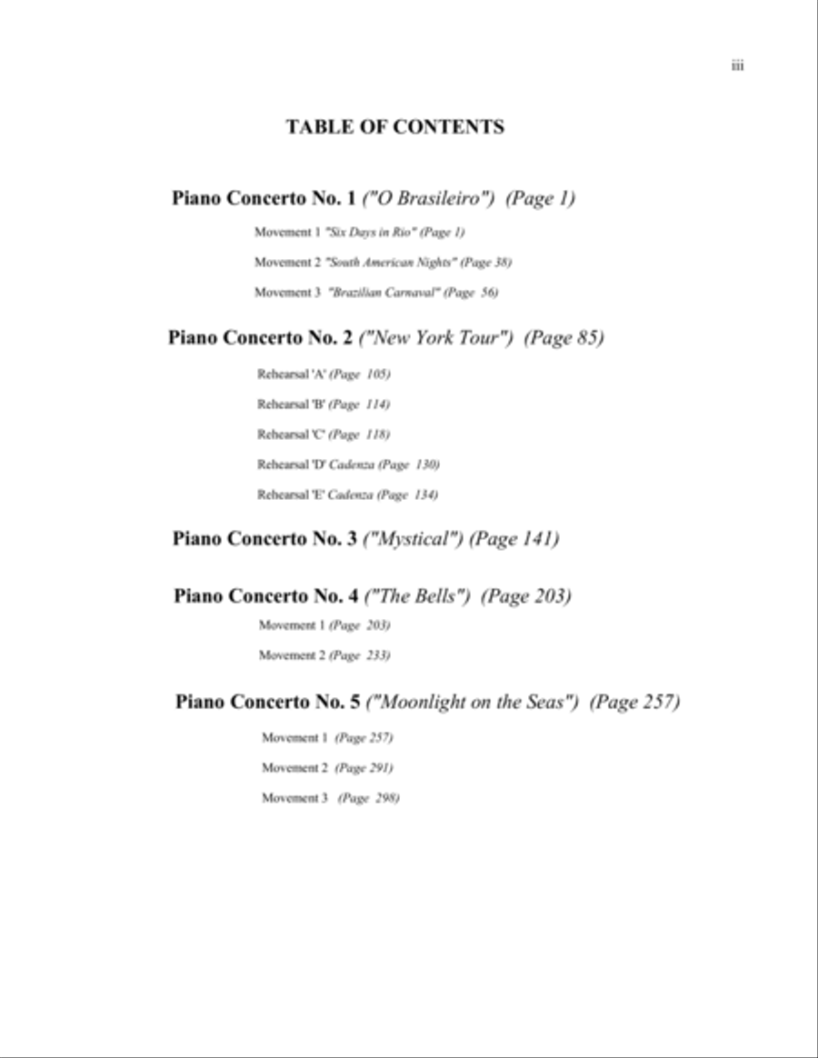 Piano Concerti Nos 1 thru 5, Two Pianos Four Hands 2 Pianos, 4-Hands scores gallery preview page 3
