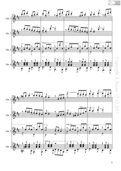 Toccata_G.Rolland (Sheet music for 4 guitars) image number null