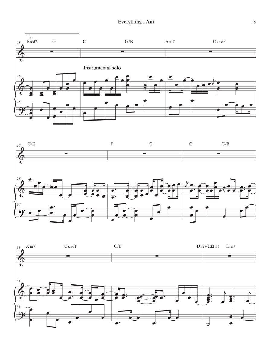 Everything I Am Piano, Vocal scores gallery preview page 3