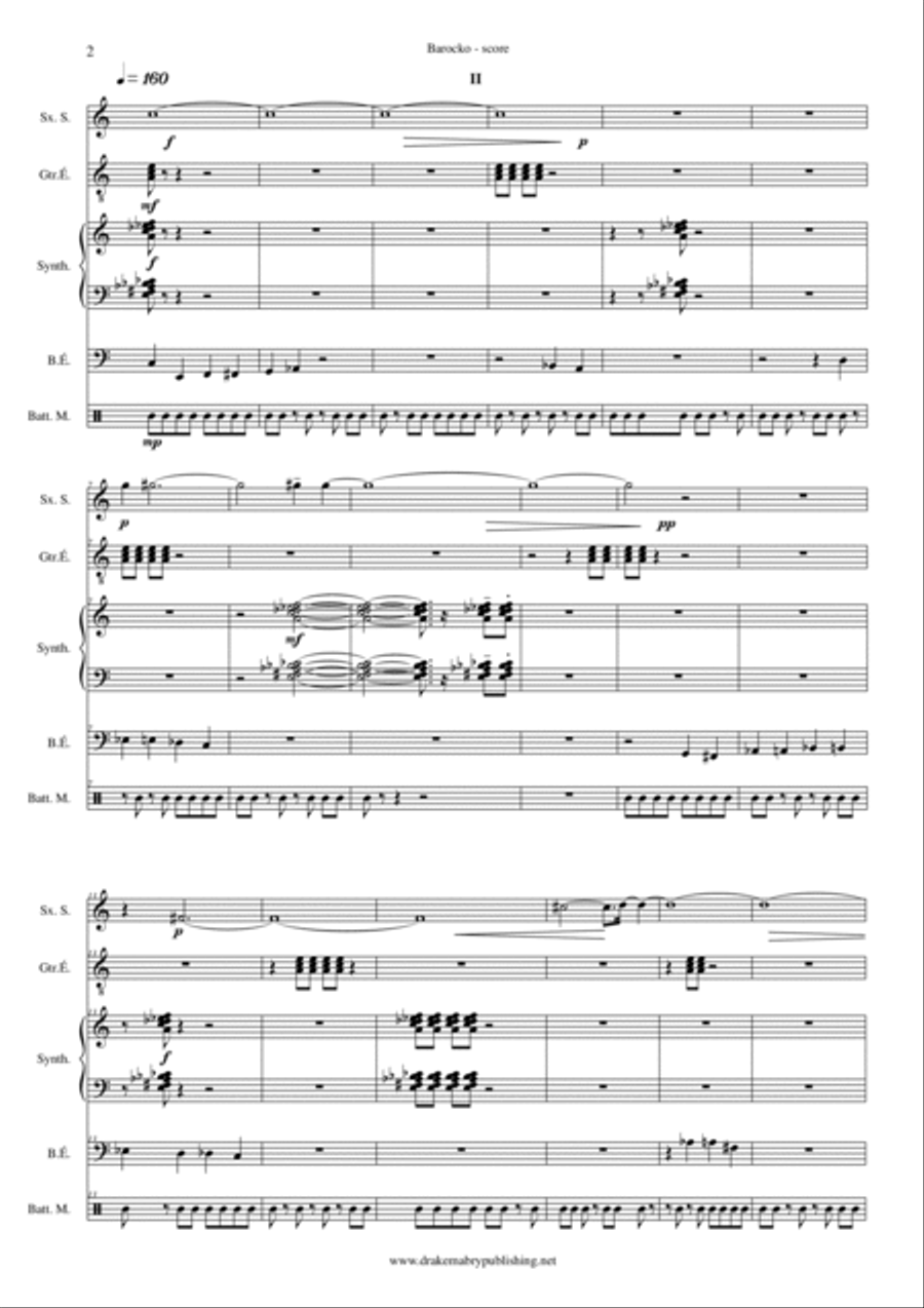9.10.89 Barocko (score and parts) Small Ensemble scores gallery preview page 2