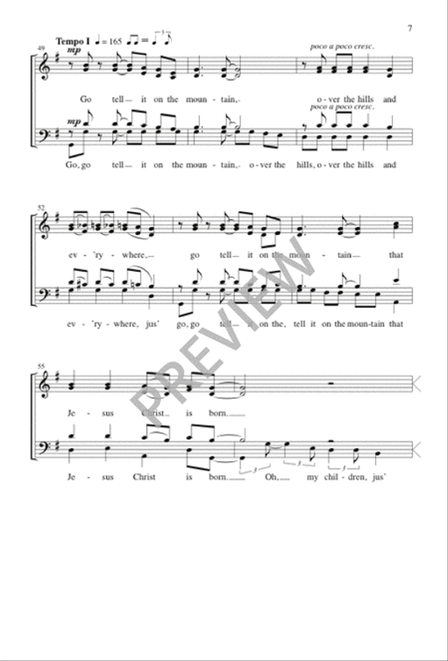Go Tell It on the Mountain Divisi scores gallery preview page 8