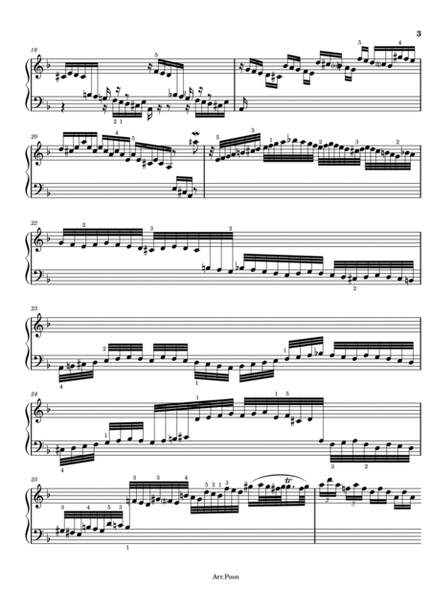 J.S.Bach - Chromatic Fantasia and Fugue, BWV 903 - Original With Fingered For Piano Solo image number null