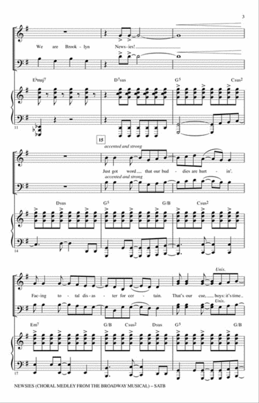 Newsies Newsies Choir scores gallery preview page 3