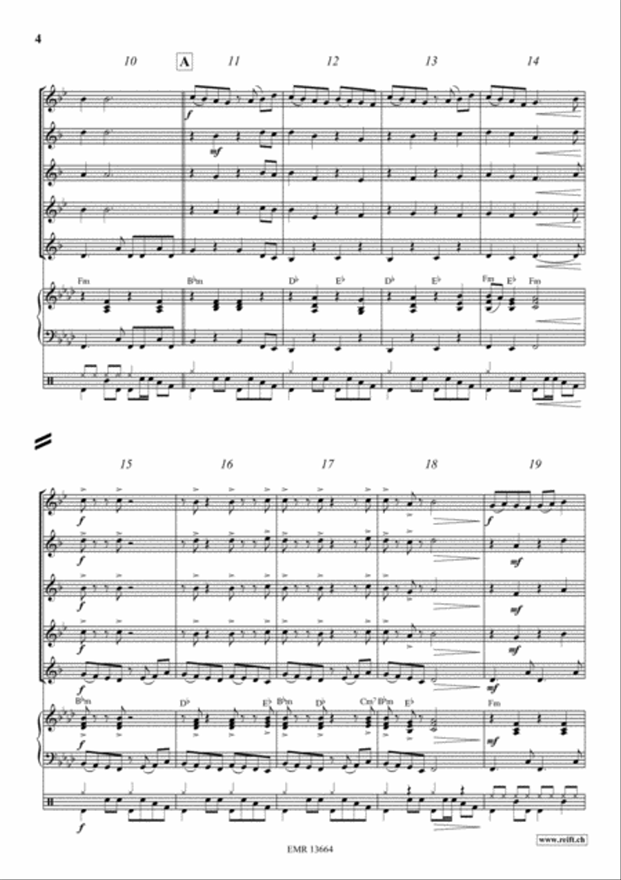 Inca Dance Saxophone Quintet scores gallery preview page 4