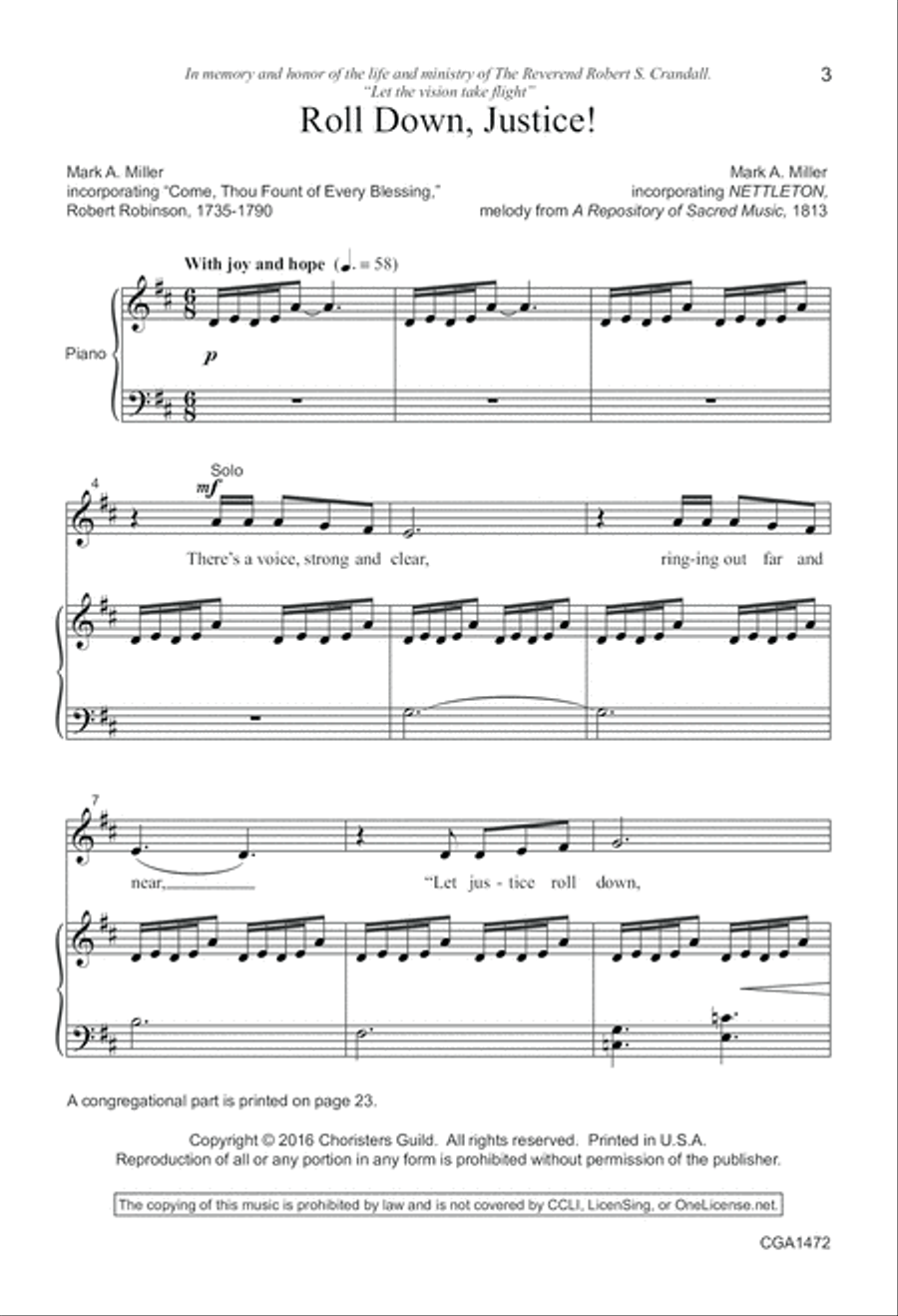 Roll Down, Justice! 4-Part scores gallery preview page 3