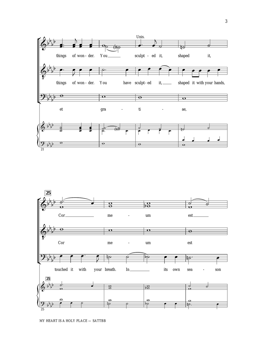 Cor Meum Est Templum Sacrum (My Heart Is A Holy Place) 4-Part scores gallery preview page 3