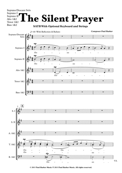 The Silent Prayer (SATB Choir Score) image number null