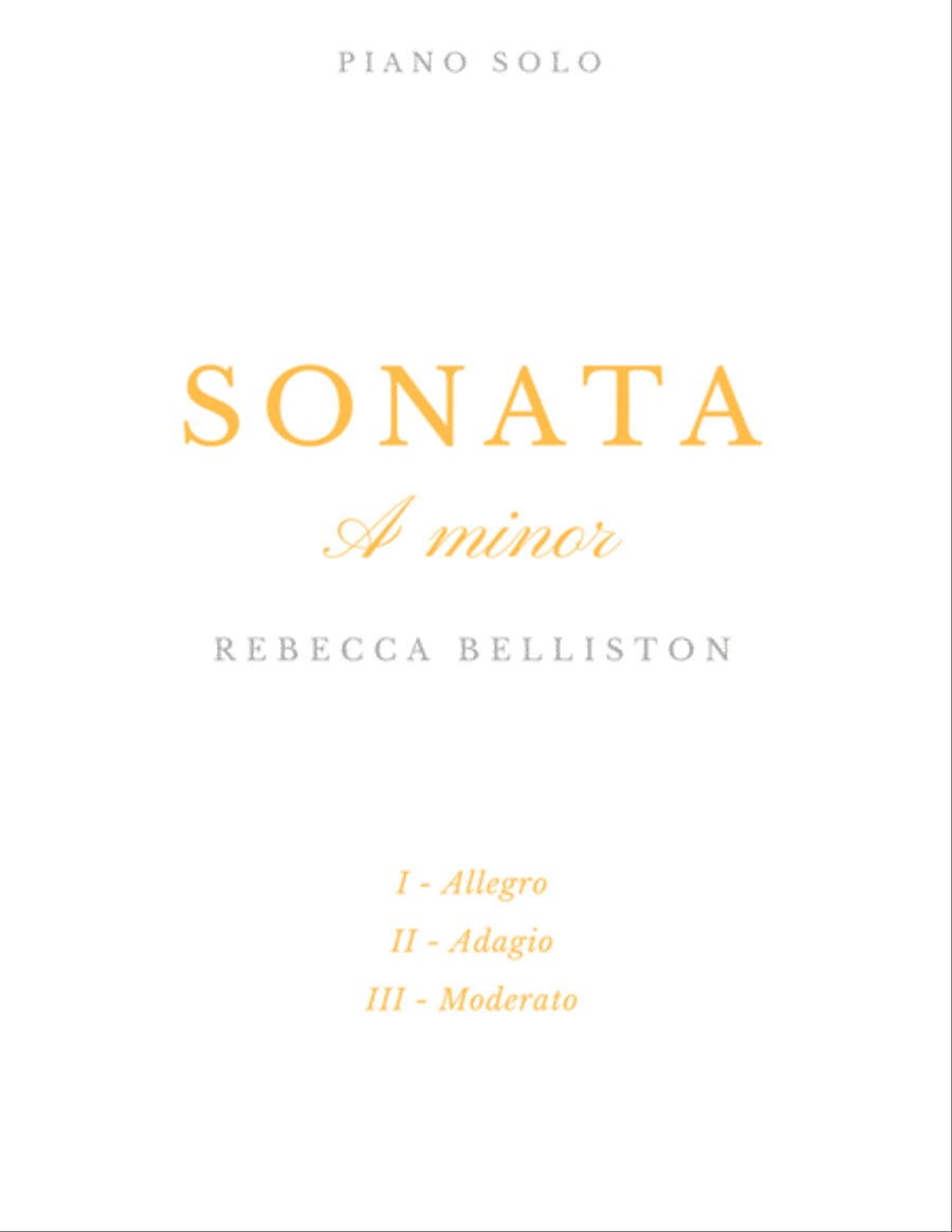 Sonata in A minor Piano Solo scores gallery preview page 1