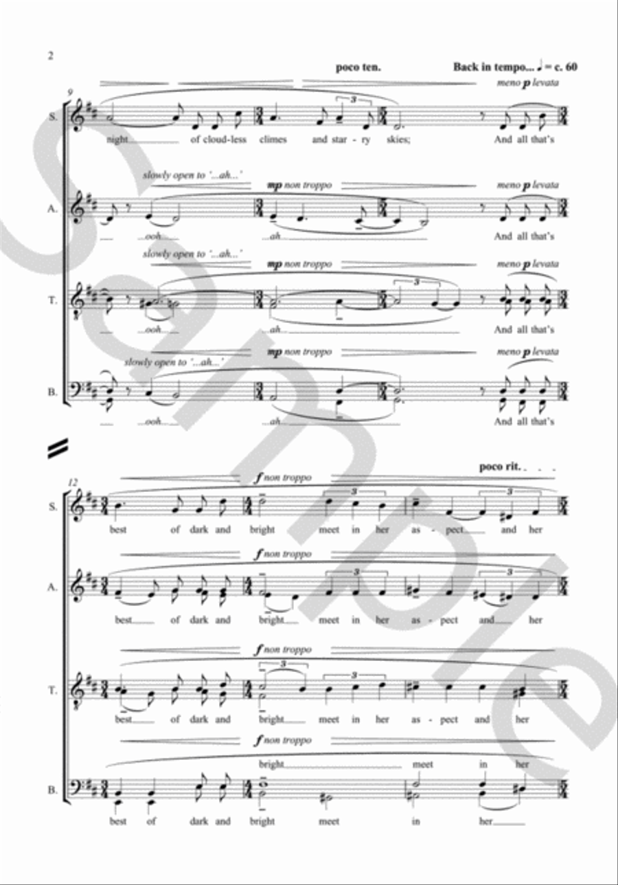 She Walks in Beauty 4-Part scores gallery preview page 4