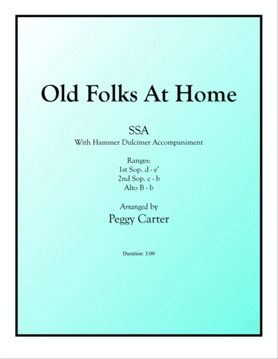 Old Folks At Home SSA with Hammer Dulcimer SSA scores gallery preview page 1