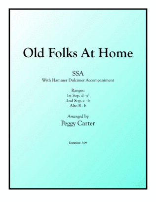 Old Folks At Home SSA with Hammer Dulcimer