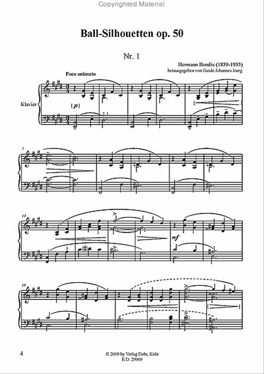Ball-Silhouetten für Klavier op. 50 -Sieben Walzer- Piano Solo scores gallery preview page 2