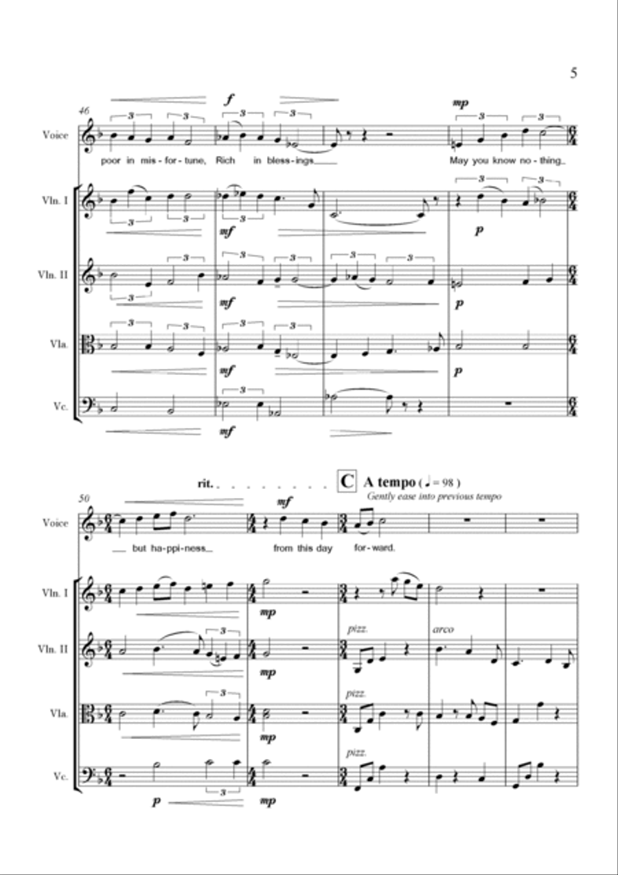 An Irish Blessing String Quartet scores gallery preview page 5