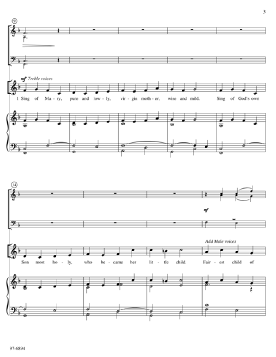 Sing of Mary, Pure and Lowly (Full Score)