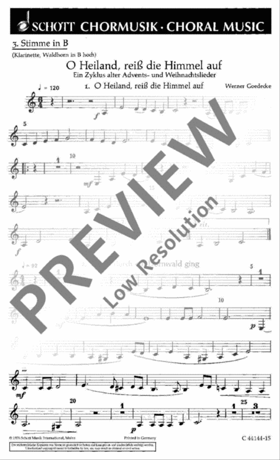 O Heiland, reiß die Himmel auf Choir scores gallery preview page 2