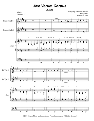 Ave Verum Corpus (Duet for Bb-Trumpet - Organ Accompaniment)