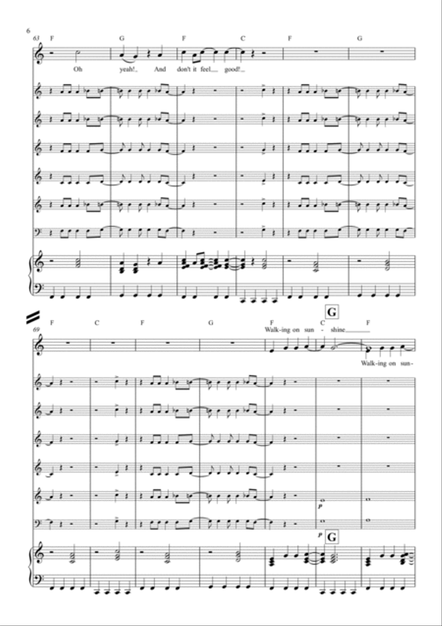 Walking On Sunshine Alto Saxophone scores gallery preview page 6