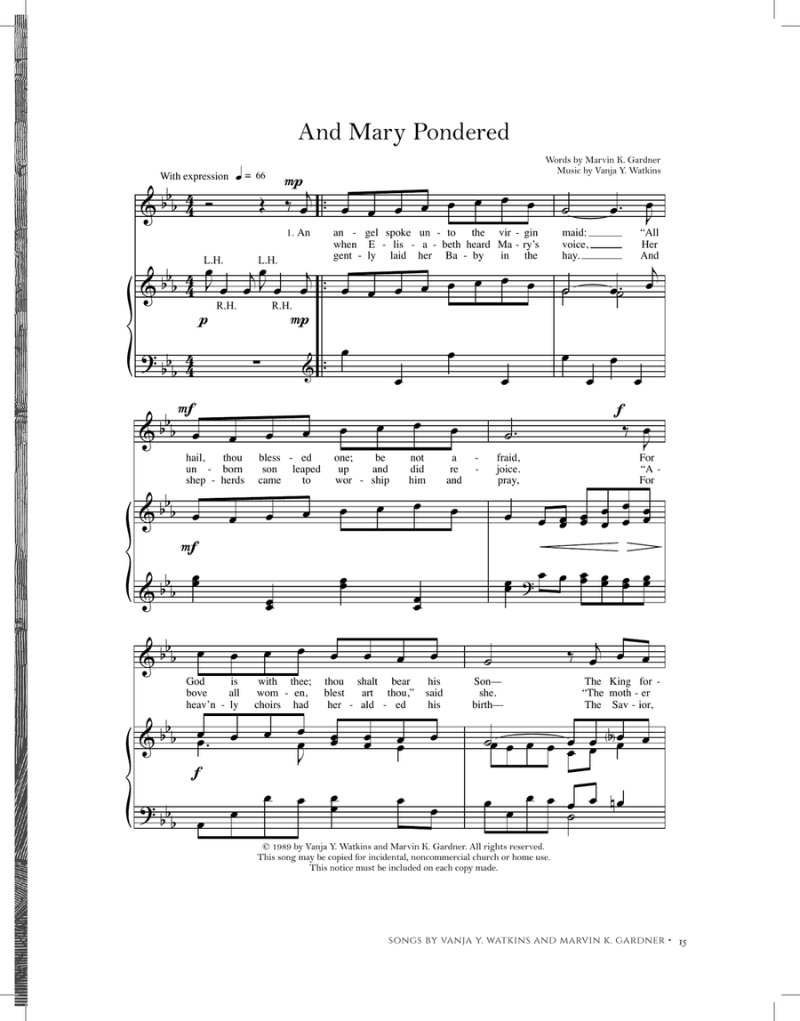 And Mary Pondered Piano, Vocal - Digital Sheet Music