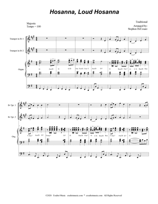 Hosanna, Loud Hosanna (Duet for Bb-Trumpet - Organ accompaniment)