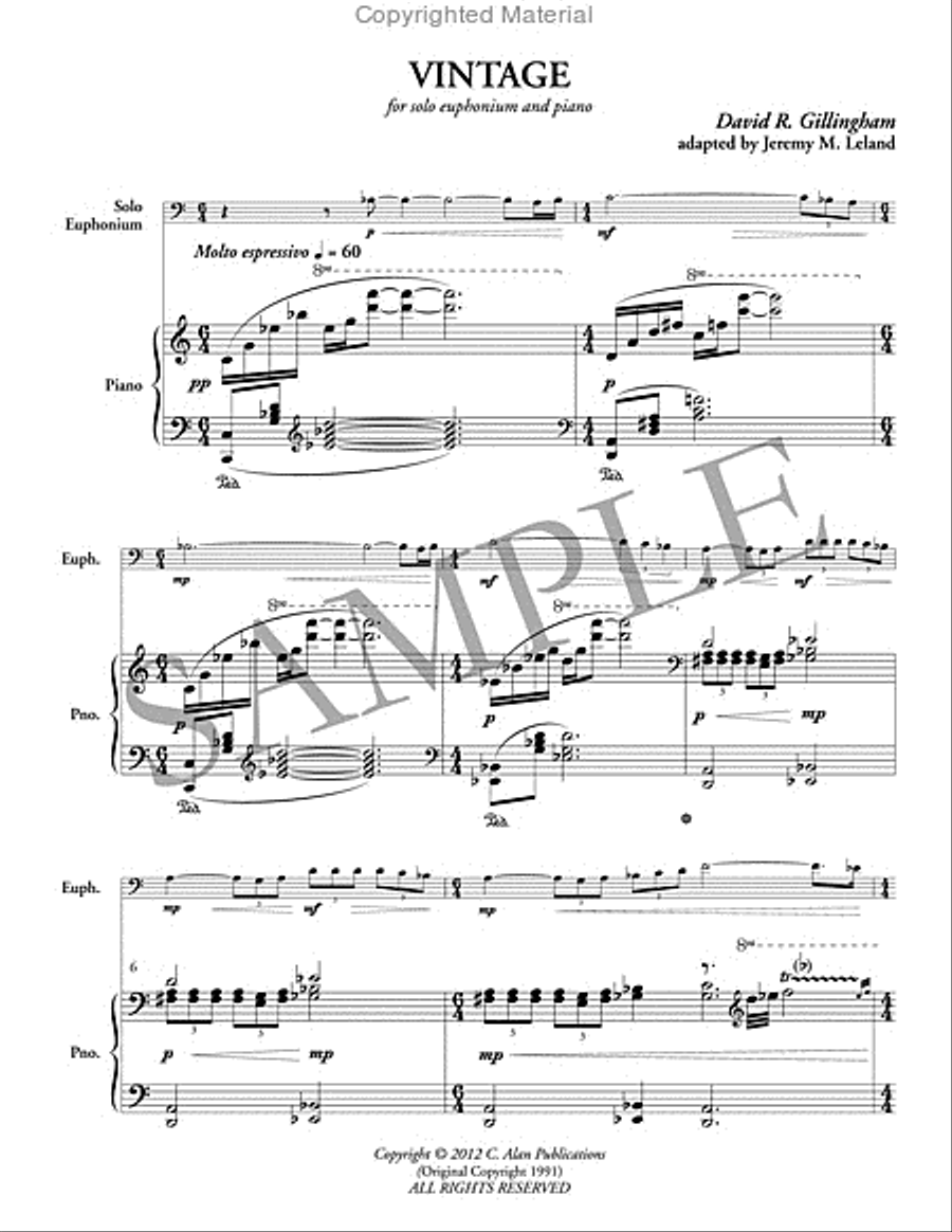 Vintage (piano reduction) Baritone Horn TC scores gallery preview page 2